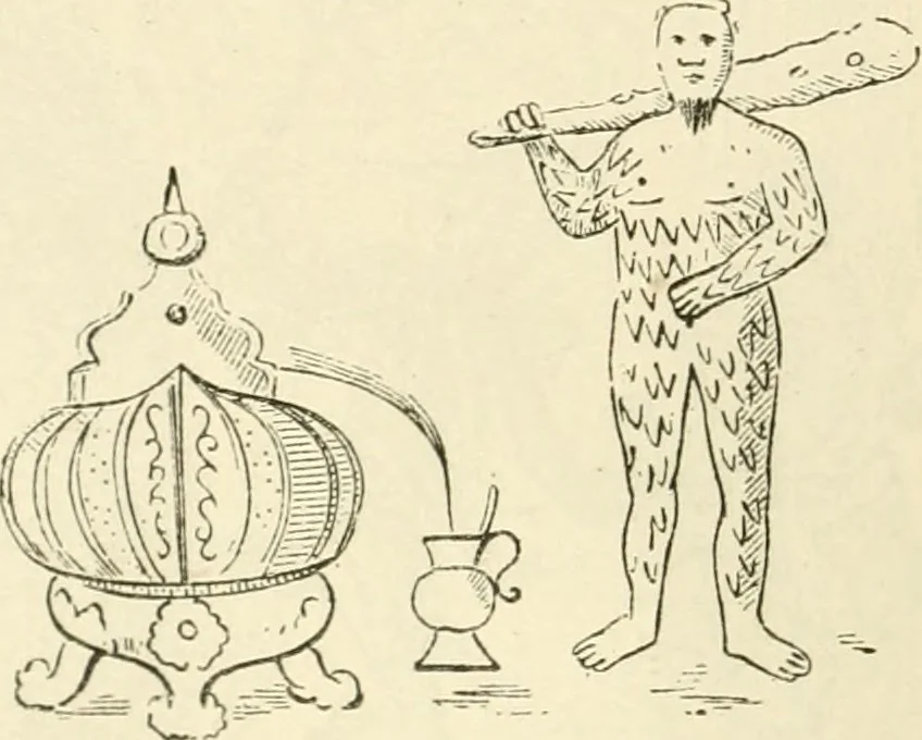 An illustration from Archaic England, an essay in deciphering prehistory from megalithic monuments, earthworks, customs, coins, placenames, and faeric superstitions, 1919, leaf 281
