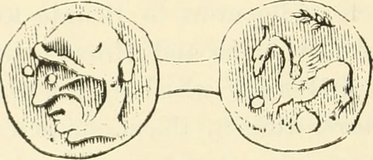 An illustration from Archaic England, an essay in deciphering prehistory from megalithic monuments, earthworks, customs, coins, placenames, and faeric superstitions, 1919, leaf 287