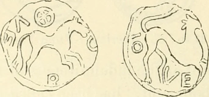 An illustration from Archaic England, an essay in deciphering prehistory from megalithic monuments, earthworks, customs, coins, placenames, and faeric superstitions, 1919, leaf 293