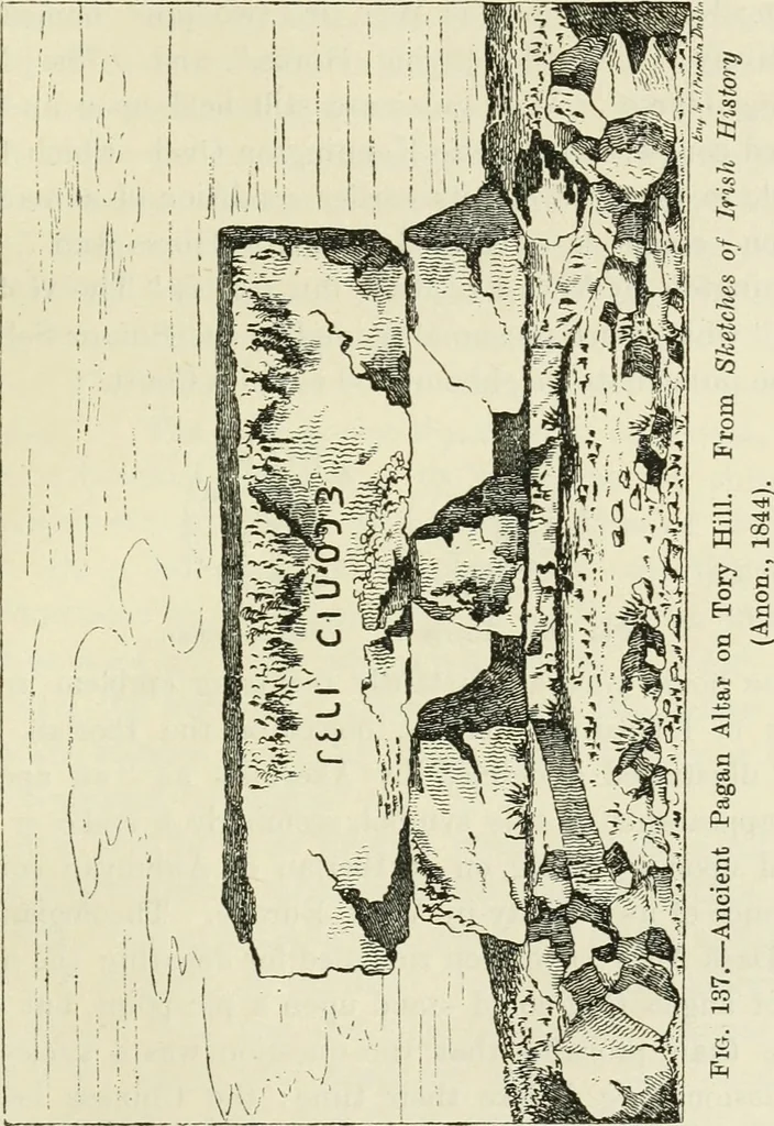 An illustration from Archaic England, an essay in deciphering prehistory from megalithic monuments, earthworks, customs, coins, placenames, and faeric superstitions, 1919, leaf 302