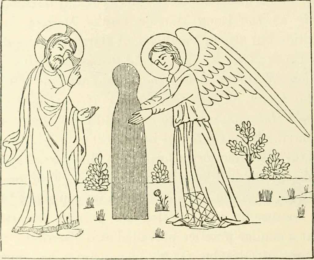An illustration from Archaic England, an essay in deciphering prehistory from megalithic monuments, earthworks, customs, coins, placenames, and faeric superstitions, 1919, leaf 349