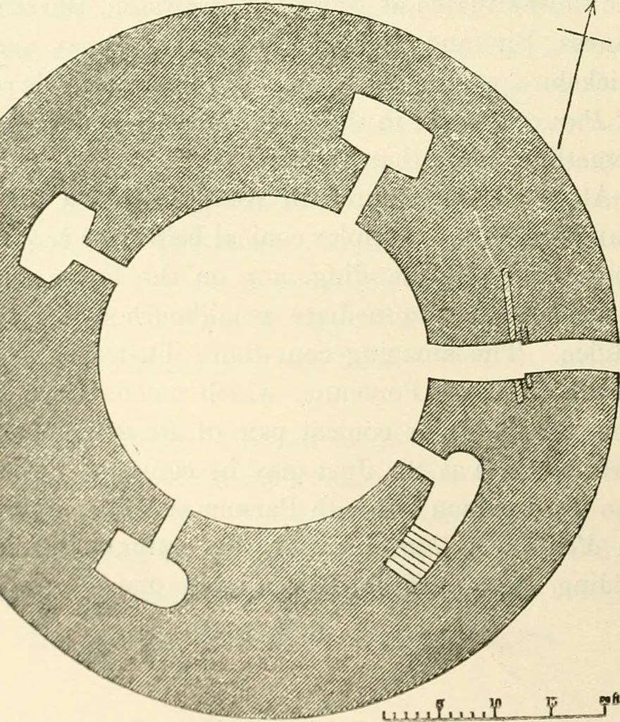An illustration from Archaic England, an essay in deciphering prehistory from megalithic monuments, earthworks, customs, coins, placenames, and faeric superstitions, 1919, leaf 355
