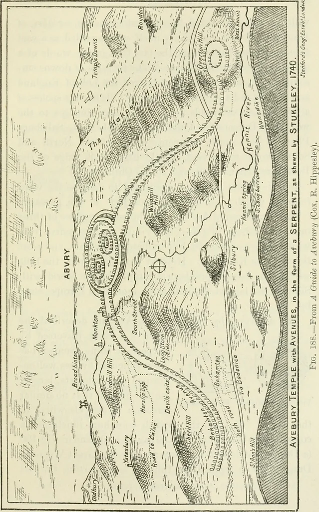 An illustration from Archaic England, an essay in deciphering prehistory from megalithic monuments, earthworks, customs, coins, placenames, and faeric superstitions, 1919, leaf 362