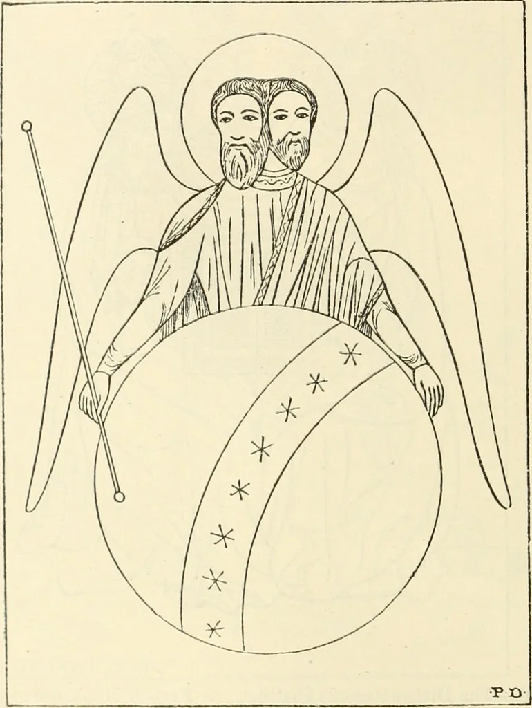 An illustration from Archaic England, an essay in deciphering prehistory from megalithic monuments, earthworks, customs, coins, placenames, and faeric superstitions, 1919, leaf 371