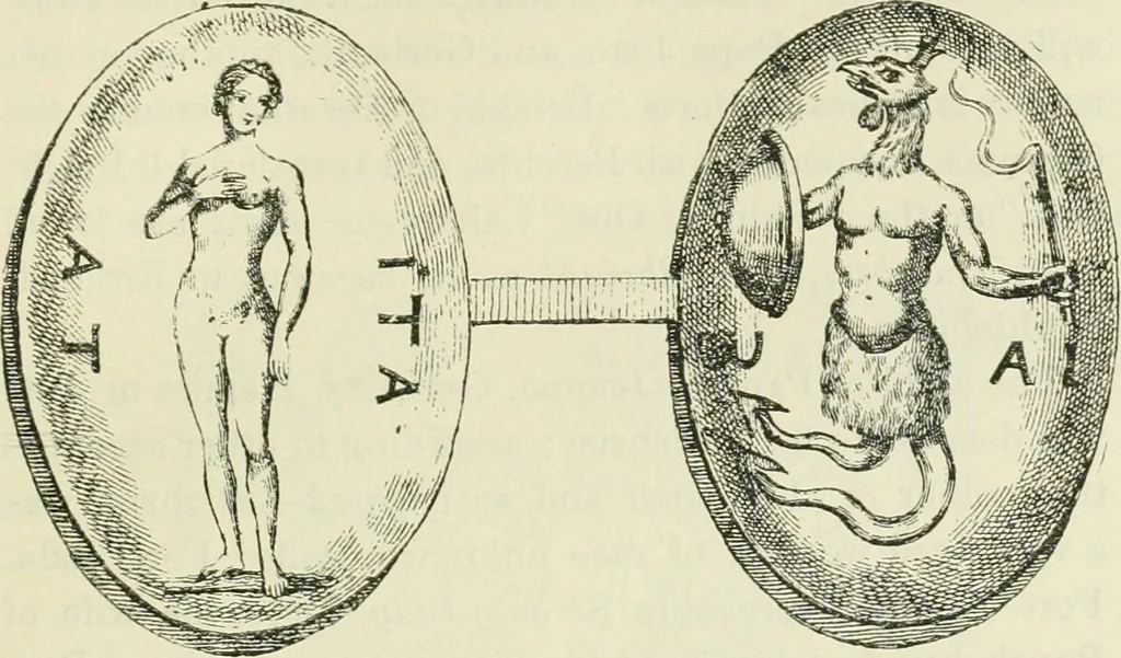 An illustration from Archaic England, an essay in deciphering prehistory from megalithic monuments, earthworks, customs, coins, placenames, and faeric superstitions, 1919, leaf 372