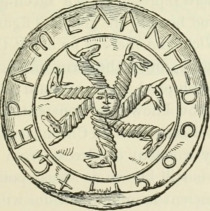 An illustration from Archaic England, an essay in deciphering prehistory from megalithic monuments, earthworks, customs, coins, placenames, and faeric superstitions, 1919, leaf 372