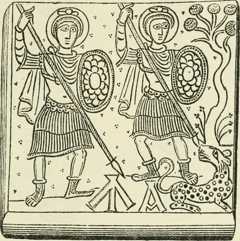 An illustration from Archaic England, an essay in deciphering prehistory from megalithic monuments, earthworks, customs, coins, placenames, and faeric superstitions, 1919, leaf 374