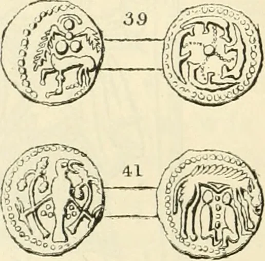 An illustration from Archaic England, an essay in deciphering prehistory from megalithic monuments, earthworks, customs, coins, placenames, and faeric superstitions, 1919, leaf 375