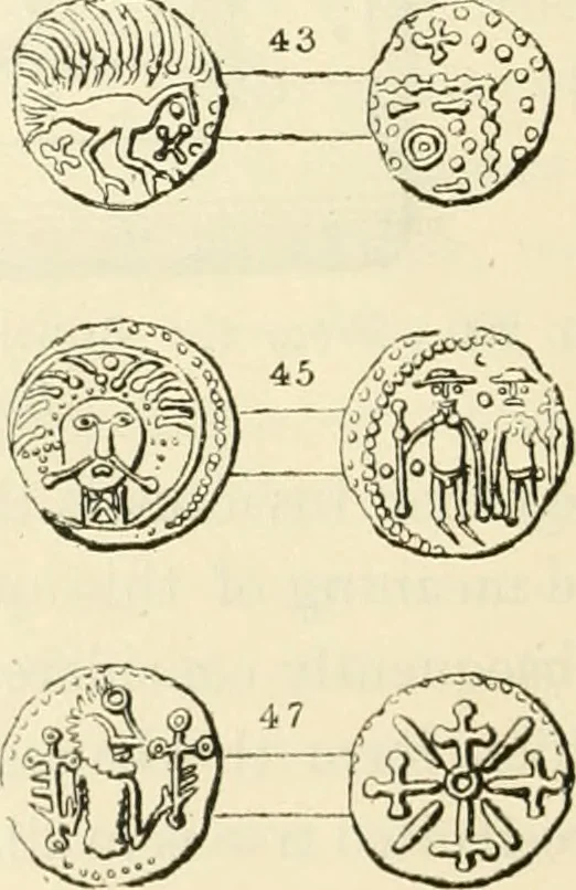 An illustration from Archaic England, an essay in deciphering prehistory from megalithic monuments, earthworks, customs, coins, placenames, and faeric superstitions, 1919, leaf 375