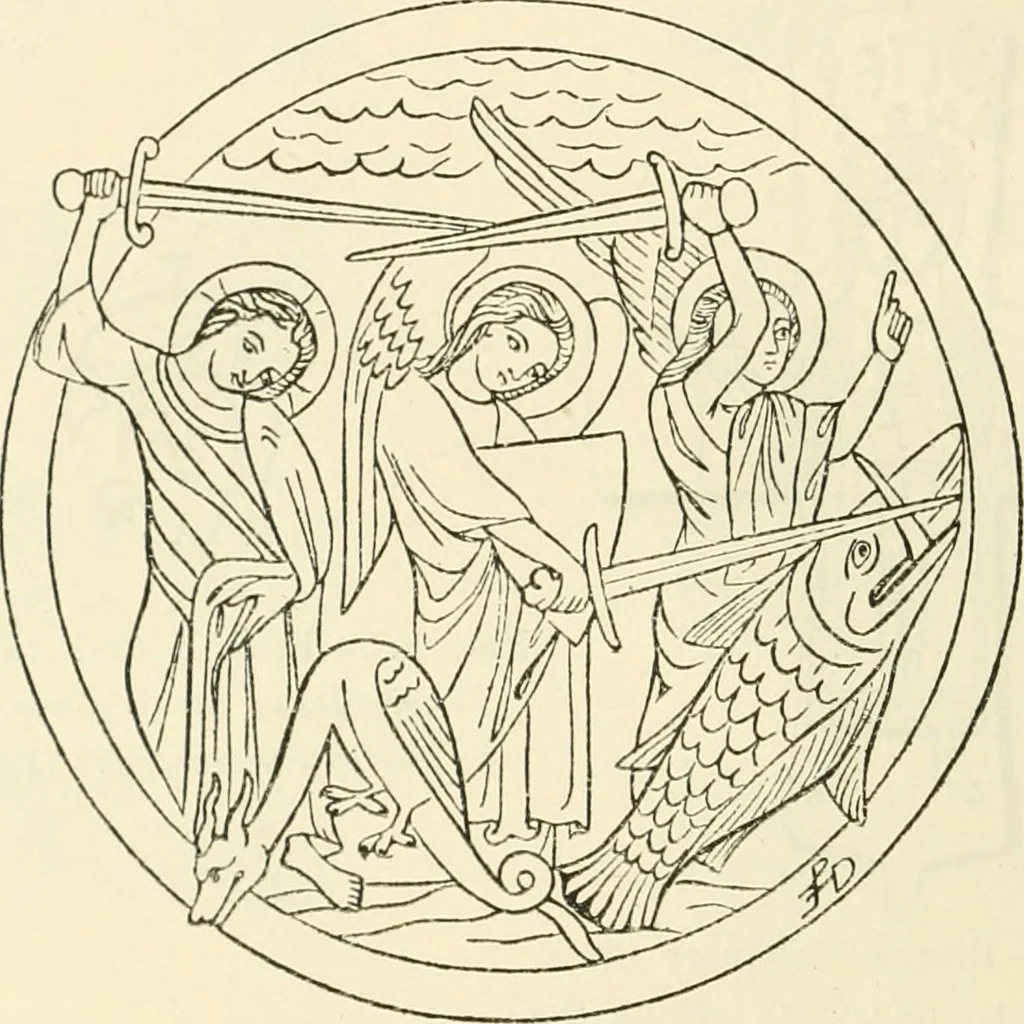 An illustration from Archaic England, an essay in deciphering prehistory from megalithic monuments, earthworks, customs, coins, placenames, and faeric superstitions, 1919, leaf 377