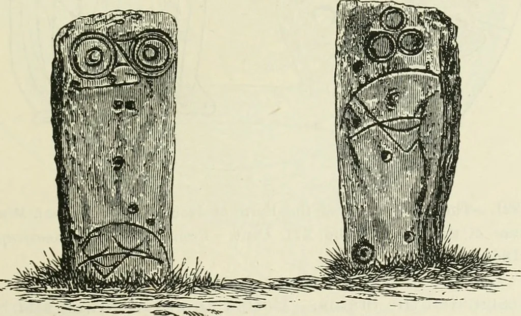 An illustration from Archaic England, an essay in deciphering prehistory from megalithic monuments, earthworks, customs, coins, placenames, and faeric superstitions, 1919, leaf 392