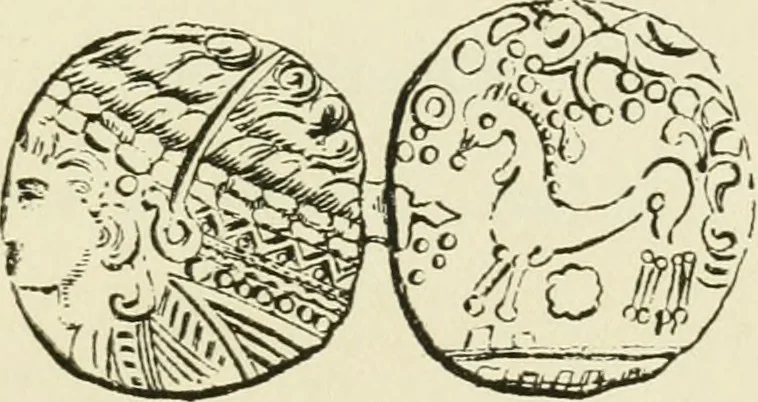 An illustration from Archaic England, an essay in deciphering prehistory from megalithic monuments, earthworks, customs, coins, placenames, and faeric superstitions, 1919, leaf 4
