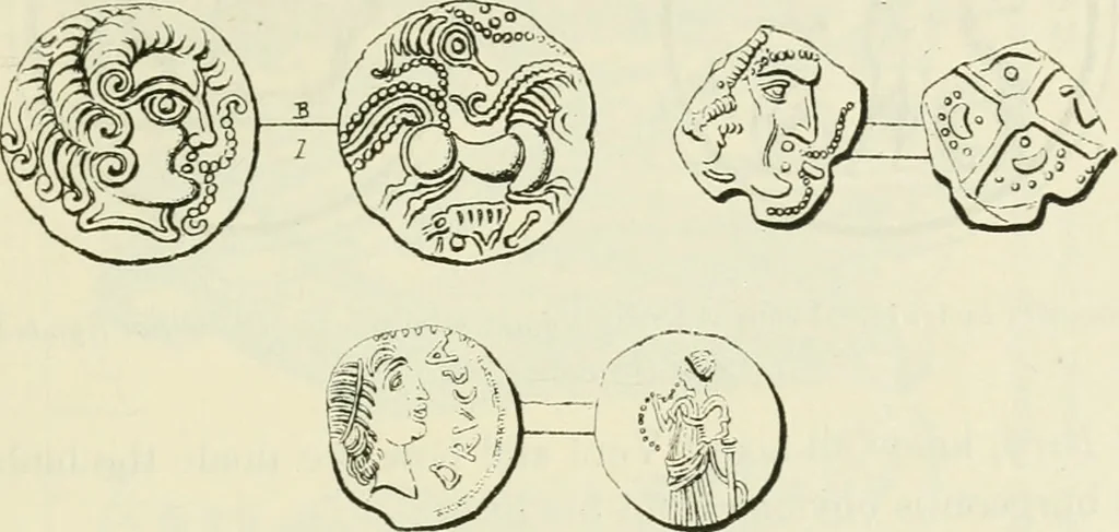 An illustration from Archaic England, an essay in deciphering prehistory from megalithic monuments, earthworks, customs, coins, placenames, and faeric superstitions, 1919, leaf 496