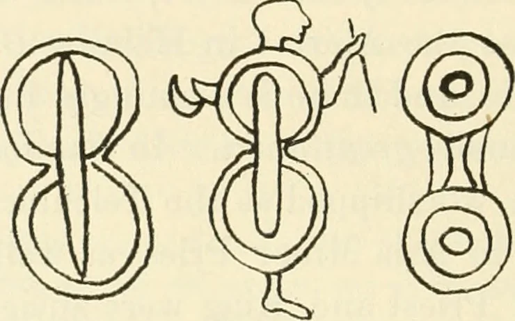 An illustration from Archaic England, an essay in deciphering prehistory from megalithic monuments, earthworks, customs, coins, placenames, and faeric superstitions, 1919, leaf 507