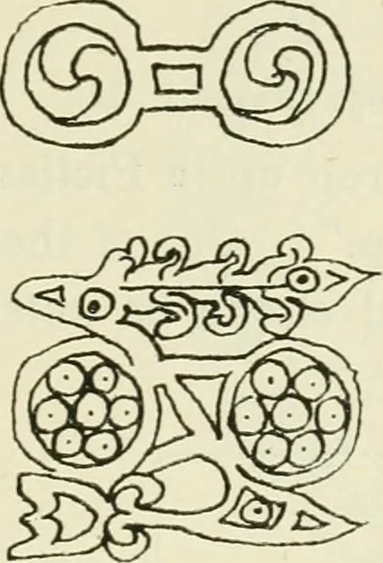 An illustration from Archaic England, an essay in deciphering prehistory from megalithic monuments, earthworks, customs, coins, placenames, and faeric superstitions, 1919, leaf 508