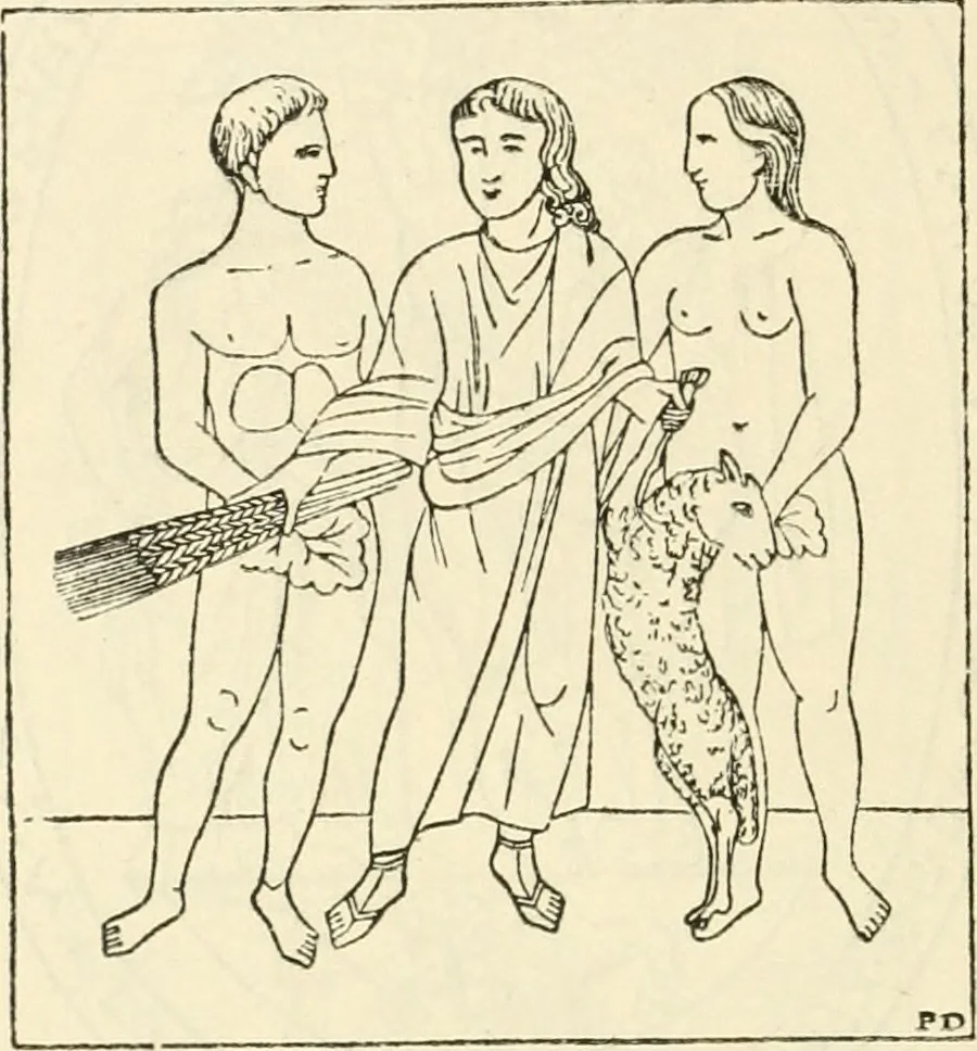 An illustration from Archaic England, an essay in deciphering prehistory from megalithic monuments, earthworks, customs, coins, placenames, and faeric superstitions, 1919, leaf 515