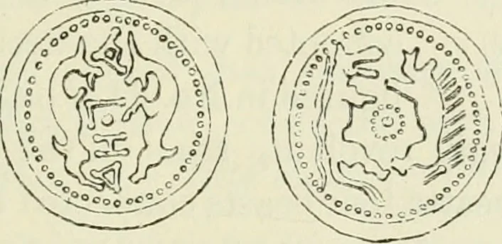 An illustration from Archaic England, an essay in deciphering prehistory from megalithic monuments, earthworks, customs, coins, placenames, and faeric superstitions, 1919, leaf 518