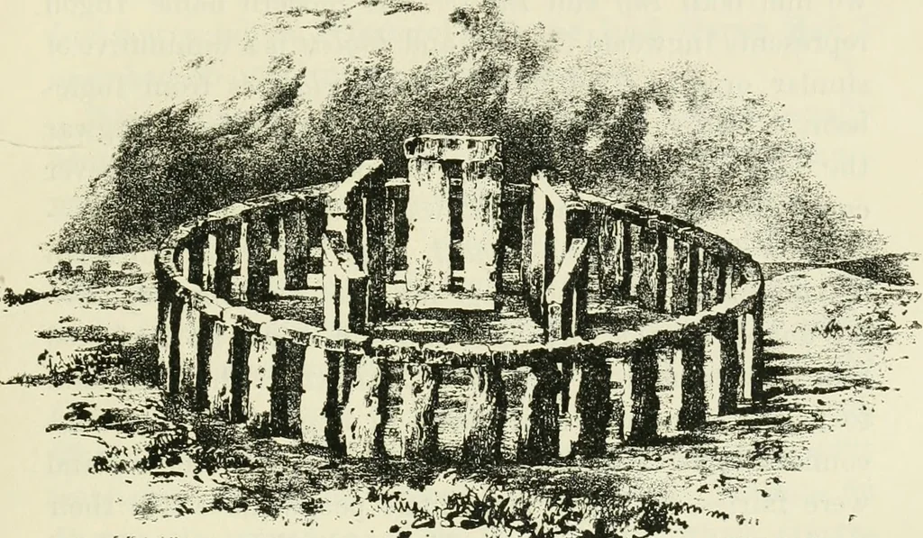 An illustration from Archaic England, an essay in deciphering prehistory from megalithic monuments, earthworks, customs, coins, placenames, and faeric superstitions, 1919, leaf 572