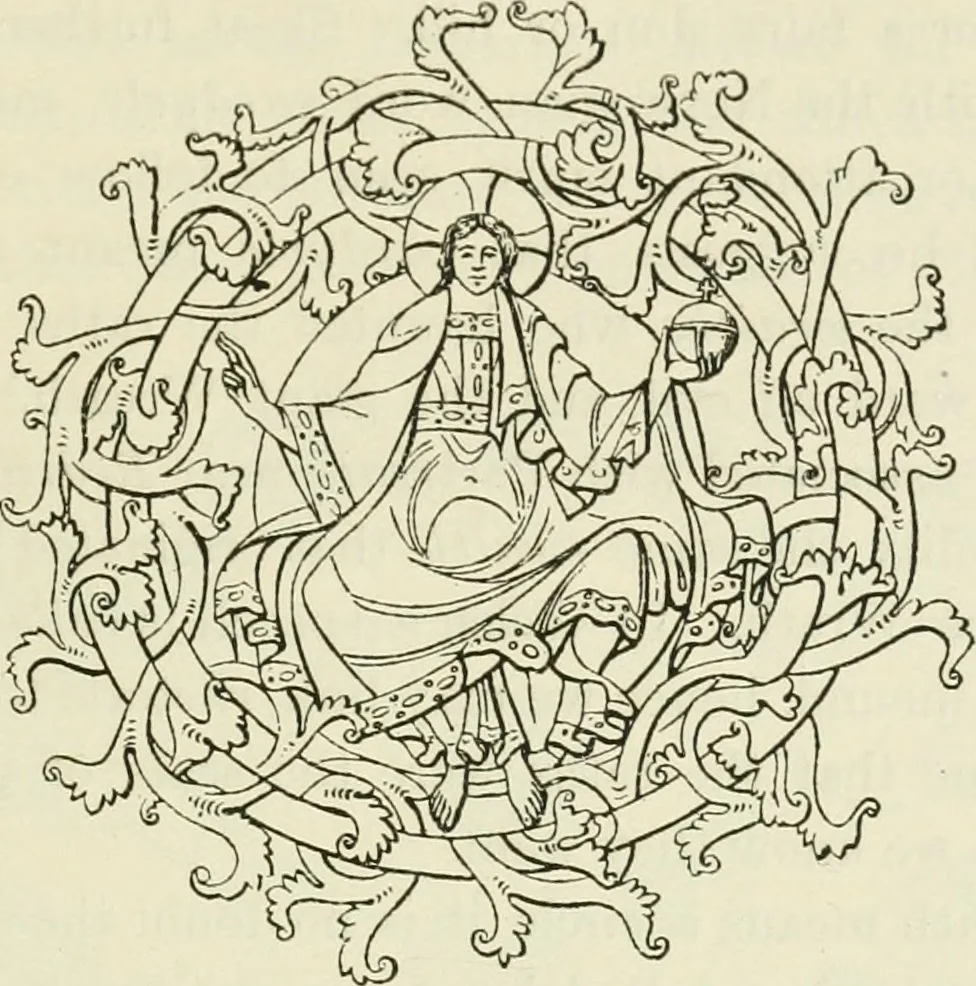 An illustration from Archaic England, an essay in deciphering prehistory from megalithic monuments, earthworks, customs, coins, placenames, and faeric superstitions, 1919, leaf 590