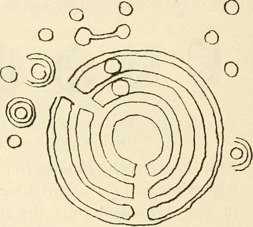 An illustration from Archaic England, an essay in deciphering prehistory from megalithic monuments, earthworks, customs, coins, placenames, and faeric superstitions, 1919, leaf 597