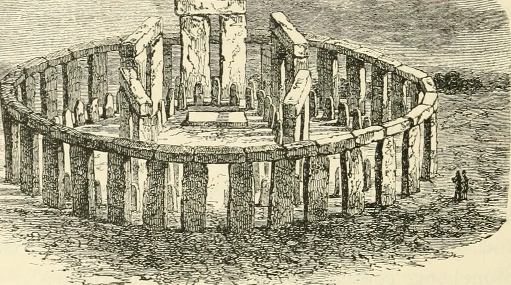 An illustration from Archaic England, an essay in deciphering prehistory from megalithic monuments, earthworks, customs, coins, placenames, and faeric superstitions, 1919, leaf 605