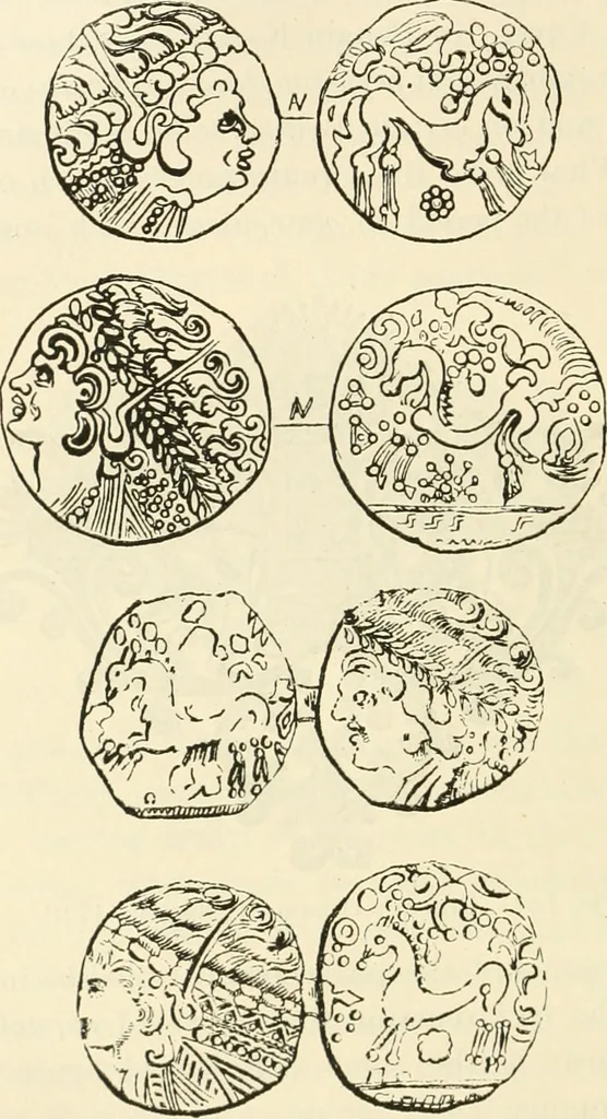 An illustration from Archaic England, an essay in deciphering prehistory from megalithic monuments, earthworks, customs, coins, placenames, and faeric superstitions, 1919, leaf 613