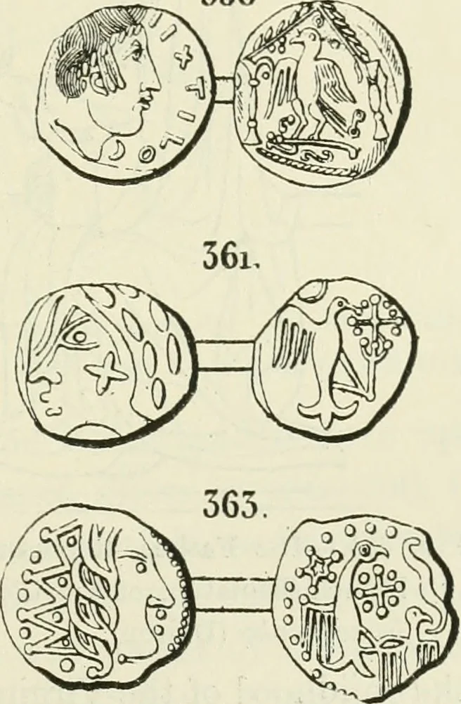 An illustration from Archaic England, an essay in deciphering prehistory from megalithic monuments, earthworks, customs, coins, placenames, and faeric superstitions, 1919, leaf 644