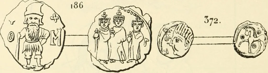 An illustration from Archaic England, an essay in deciphering prehistory from megalithic monuments, earthworks, customs, coins, placenames, and faeric superstitions, 1919, leaf 649
