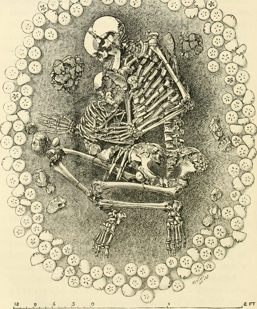 An illustration from Archaic England, an essay in deciphering prehistory from megalithic monuments, earthworks, customs, coins, placenames, and faeric superstitions, 1919, leaf 73