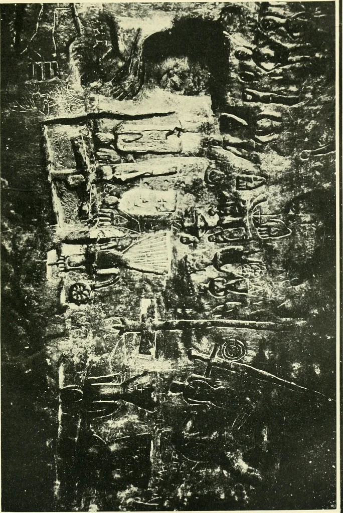 An illustration from Archaic England, an essay in deciphering prehistory from megalithic monuments, earthworks, customs, coins, placenames, and faeric superstitions, 1919, leaf 808
