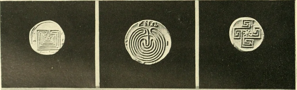 An illustration from Archaic England, an essay in deciphering prehistory from megalithic monuments, earthworks, customs, coins, placenames, and faeric superstitions, 1919, leaf 97
