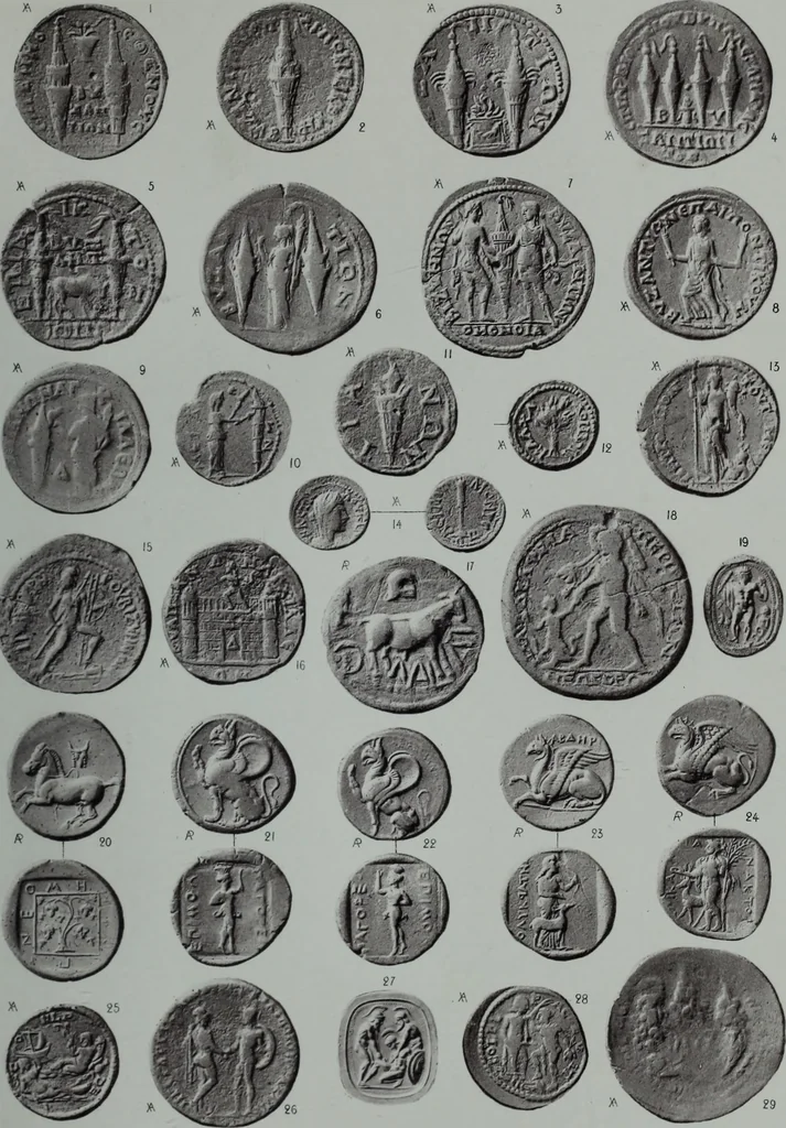 An illustration from Archaiologik ephmeris : ekdidomen hypo ts en Athnais Archaiologiks Hetairias, 1862, leaf 118