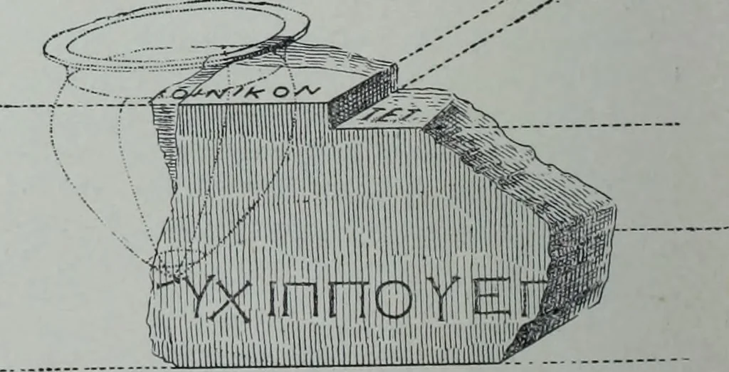 An illustration from Archaiologik ephmeris : ekdidomen hypo ts en Athnais Archaiologiks Hetairias, 1862, leaf 337