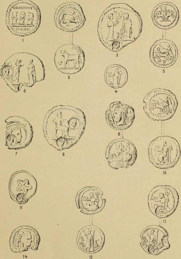 An illustration from Archaiologik ephmeris : ekdidomen hypo ts en Athnais Archaiologiks Hetairias, 1862, leaf 278