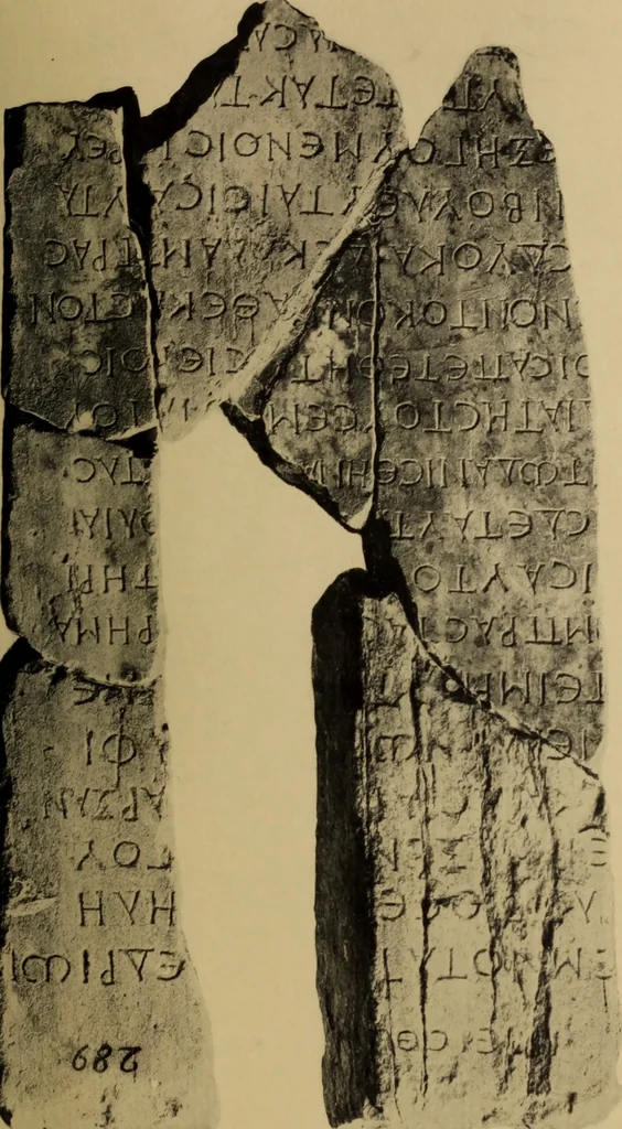 An illustration from Archaiologik ephmeris : ekdidomen hypo ts en Athnais Archaiologiks Hetairias, 1862, leaf 47