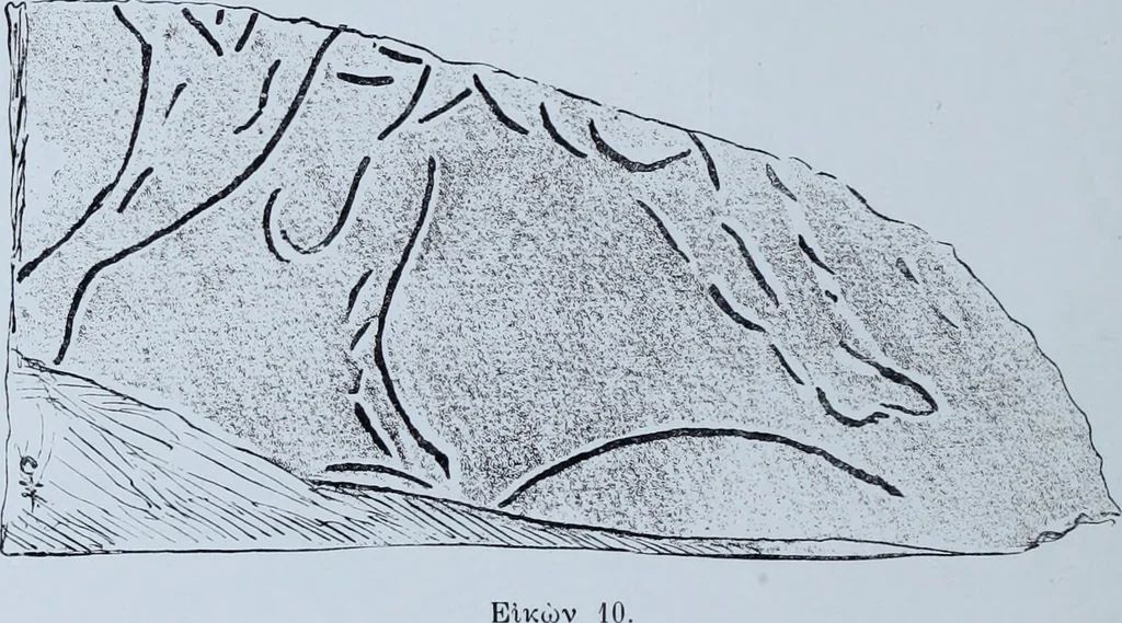An illustration from Archaiologik ephmeris : ekdidomen hypo ts en Athnais Archaiologiks Hetairias, 1862, leaf 217