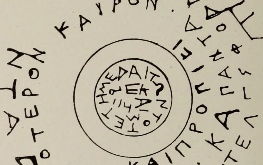 An illustration from Archaiologik ephmeris : ekdidomen hypo ts en Athnais Archaiologiks Hetairias, 1862, leaf 19