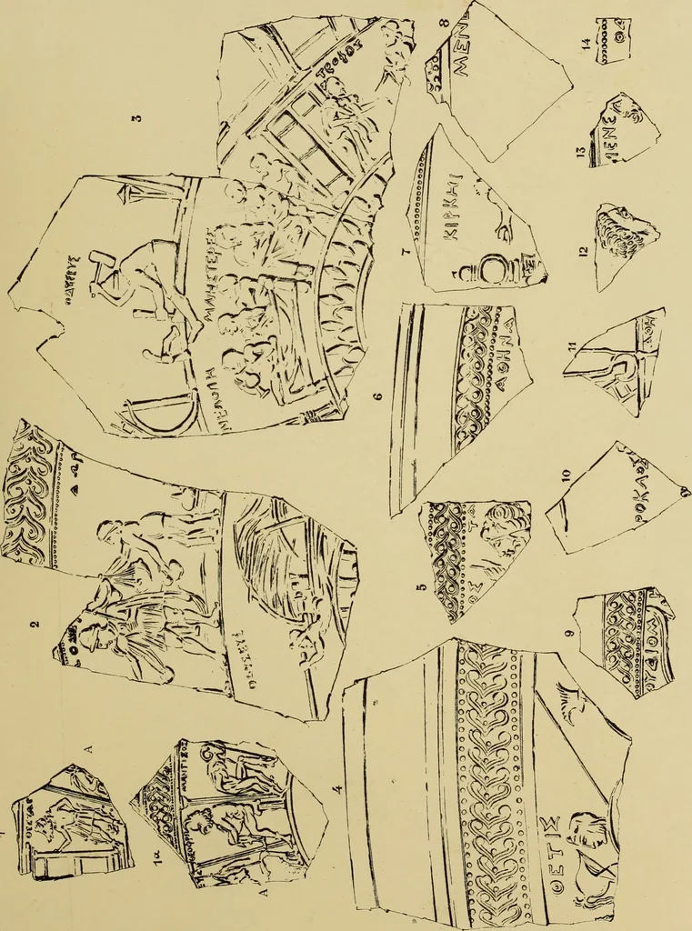 An illustration from Archaiologik ephmeris : ekdidomen hypo ts en Athnais Archaiologiks Hetairias, 1862, leaf 100