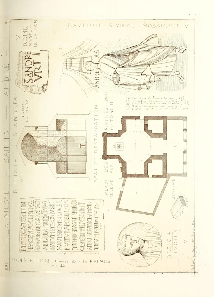 An illustration from Archéologie chrétienne. Les saints de la messe et leurs monuments, 1893, leaf 143