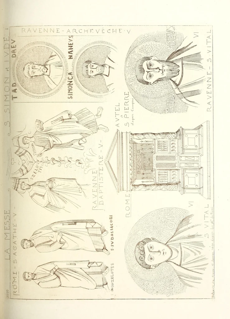 An illustration from Archéologie chrétienne. Les saints de la messe et leurs monuments, 1893, leaf 233