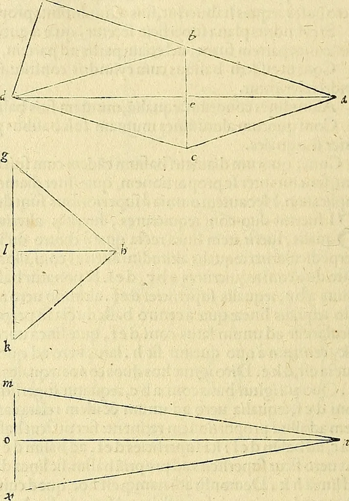 An illustration from Archimedes ta mechri nyn sozomena hapanta. Archimedis Syracusani philosophi ac geometrae excellentissimi opera, quae quidem extant, omnia, multis iam seculis desiderata, atque a quam paucissimis hactenus visa, nuncque primum et Graece et Latine in lucem edita ... Adiecta quoq; sunt Eutocii Ascalonitae in eosdem Archimedis libros commentaria, item Graece et Latine, nunquam antea excusa, 1544, leaf 179