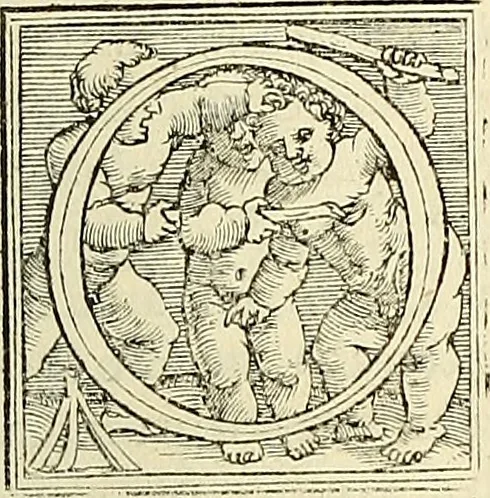 An illustration from Archimedes ta mechri nyn sozomena hapanta. Archimedis Syracusani philosophi ac geometrae excellentissimi opera, quae quidem extant, omnia, multis iam seculis desiderata, atque a quam paucissimis hactenus visa, nuncque primum et Graece et Latine in lucem edita ... Adiecta quoq; sunt Eutocii Ascalonitae in eosdem Archimedis libros commentaria, item Graece et Latine, nunquam antea excusa, 1544, leaf 326