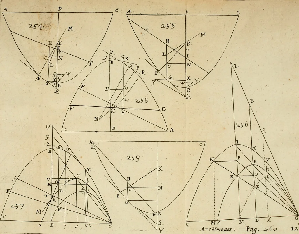 An illustration from Archimedis opera : Apollonii Pergaei Conicorum libri IIII. Theodosii Sphærica : methodo nova illustrata & succinctè demonstrata, 1675, leaf 200