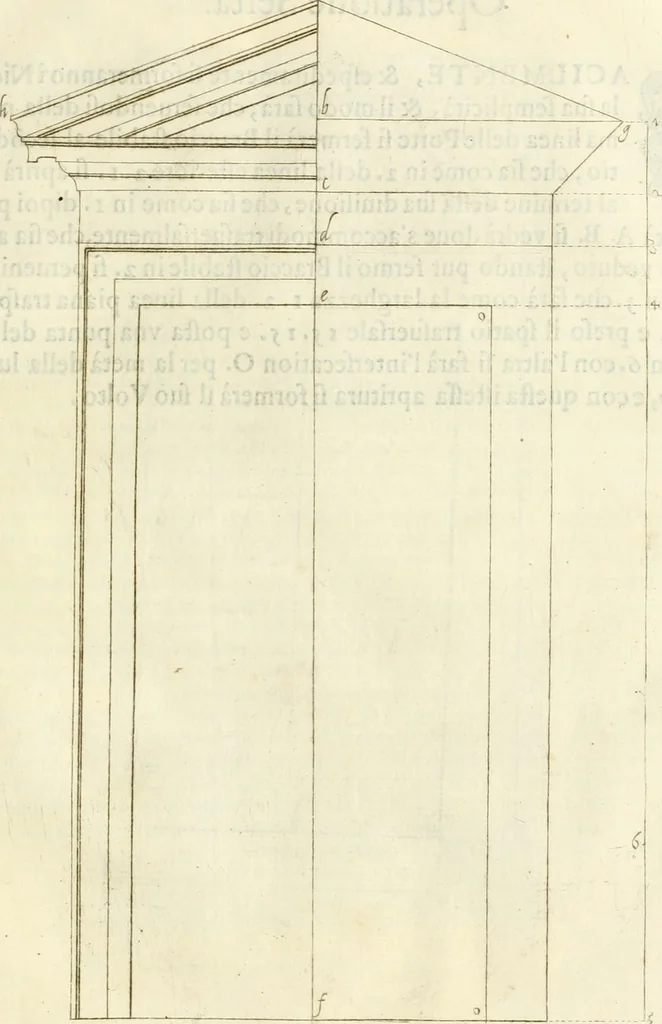 An illustration from Archisesto per formar con facilità li cinque ordini d'architettura : con altri particolari intorno la medesima professione, 1627, leaf 24