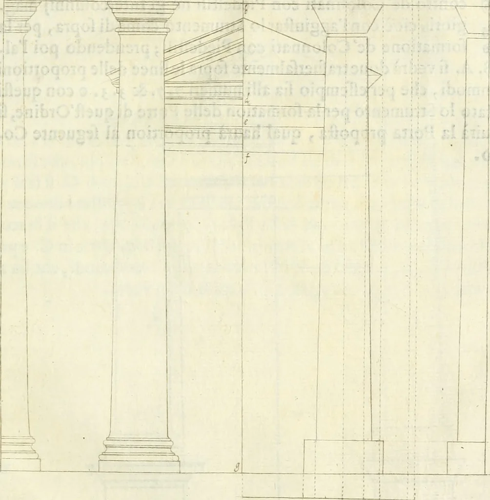 An illustration from Archisesto per formar con facilità li cinque ordini d'architettura : con altri particolari intorno la medesima professione, 1627, leaf 34
