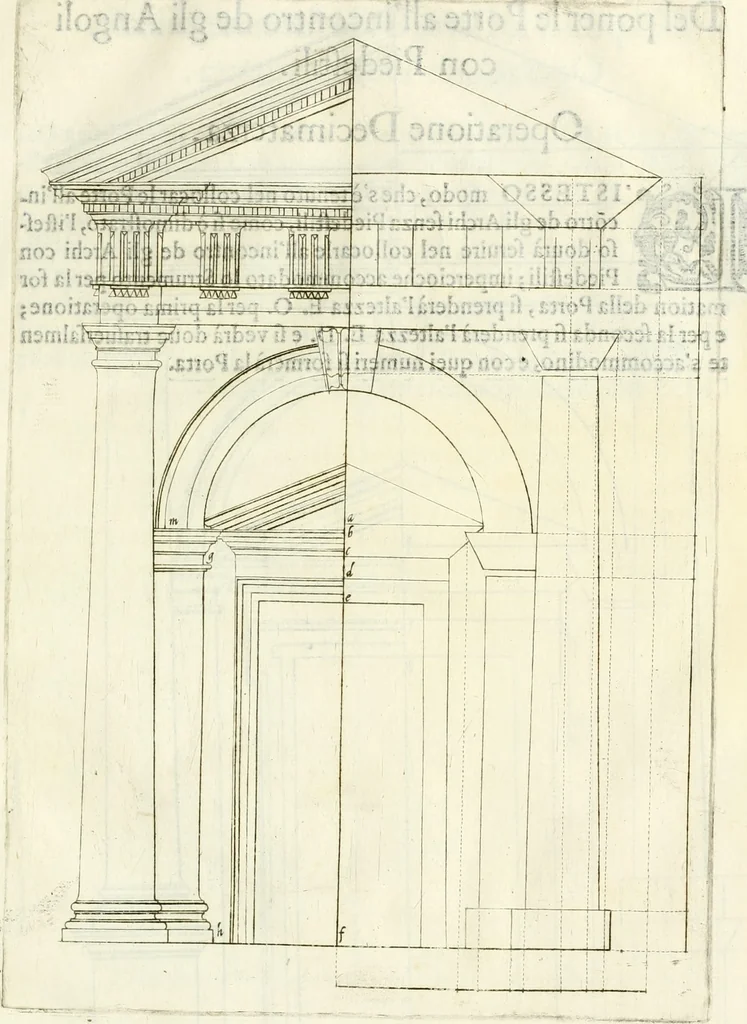An illustration from Archisesto per formar con facilità li cinque ordini d'architettura : con altri particolari intorno la medesima professione, 1627, leaf 38