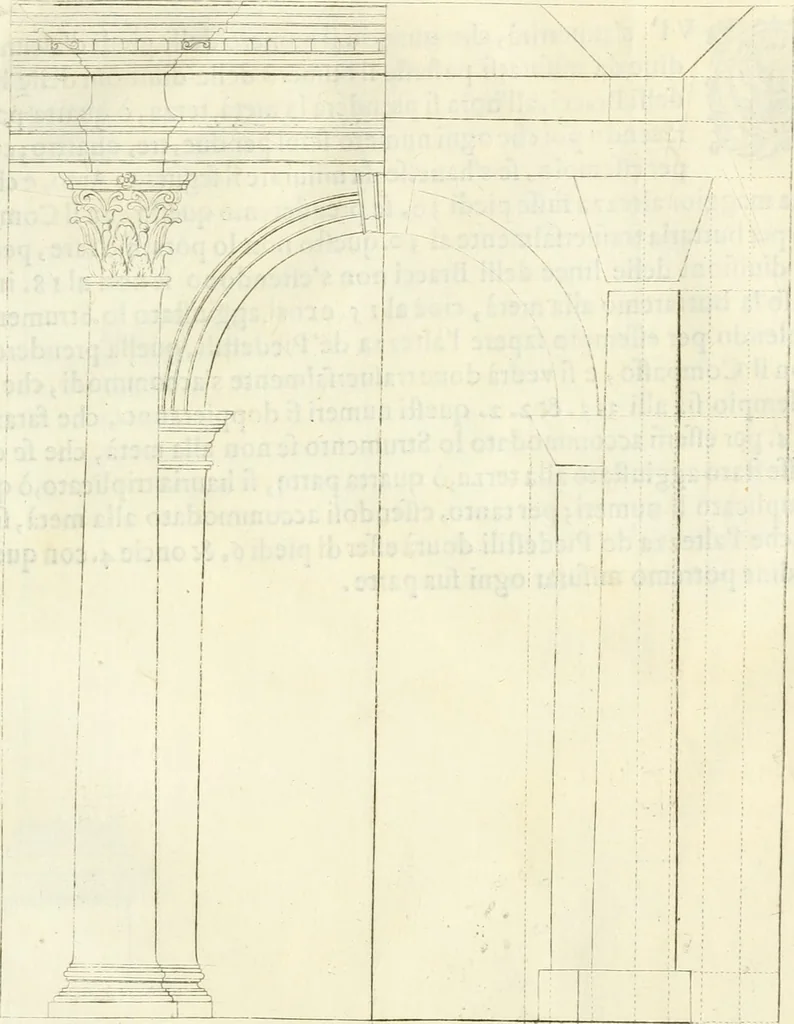 An illustration from Archisesto per formar con facilità li cinque ordini d'architettura : con altri particolari intorno la medesima professione, 1627, leaf 74