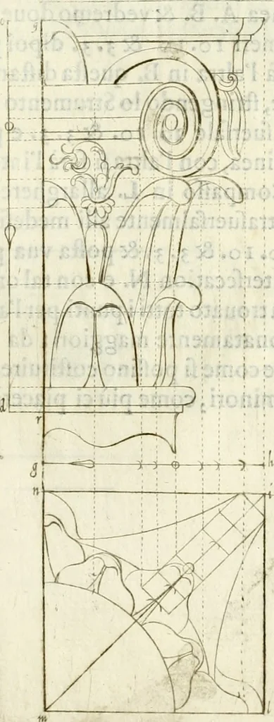 An illustration from Archisesto per formar con facilità li cinque ordini d'architettura : con altri particolari intorno la medesima professione, 1627, leaf 84