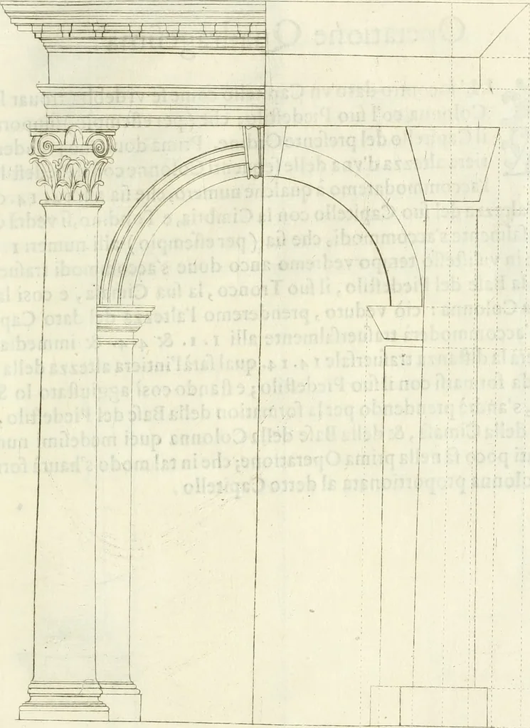 An illustration from Archisesto per formar con facilità li cinque ordini d'architettura : con altri particolari intorno la medesima professione, 1627, leaf 92