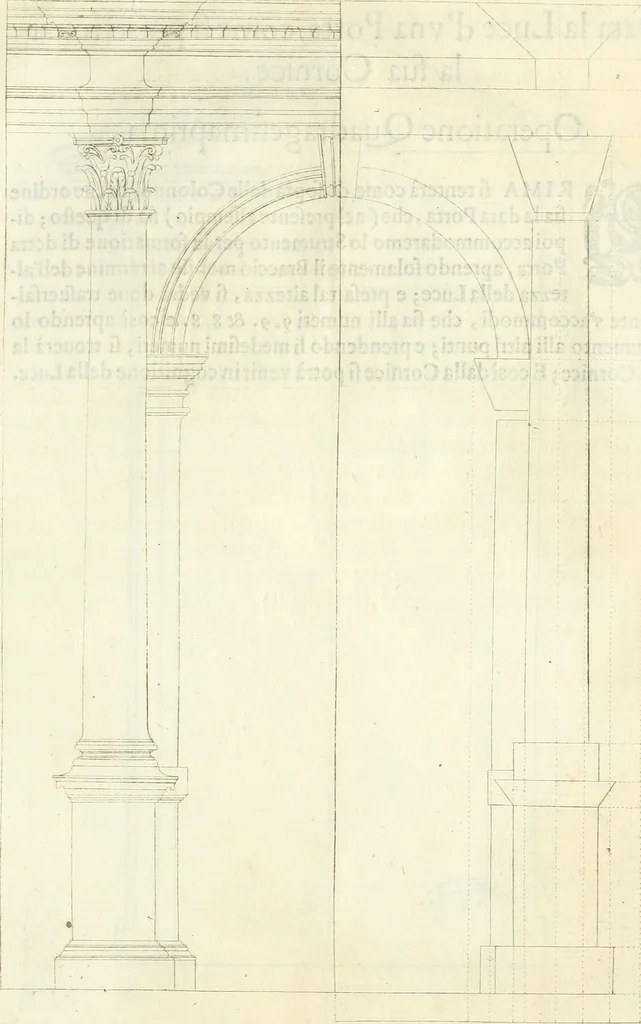 An illustration from Archisesto per formar con facilità li cinque ordini d'architettura : con altri particolari intorno la medesima professione, 1627, leaf 94